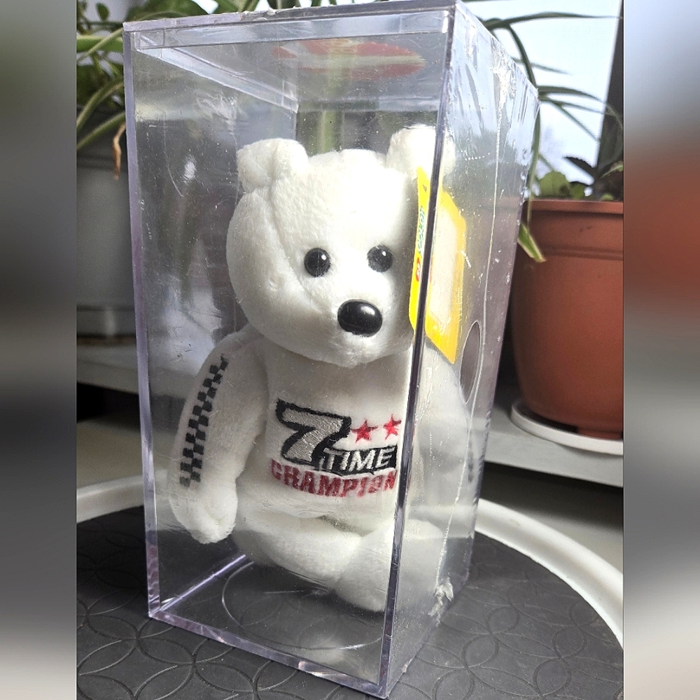 Gold'n Bears Earnhardt 7 Time Champ Bear Plush in Clear Case